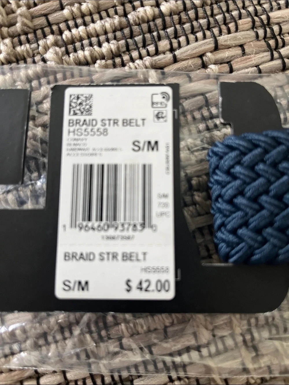 adidas Navy Braided Stretch Golf Belt